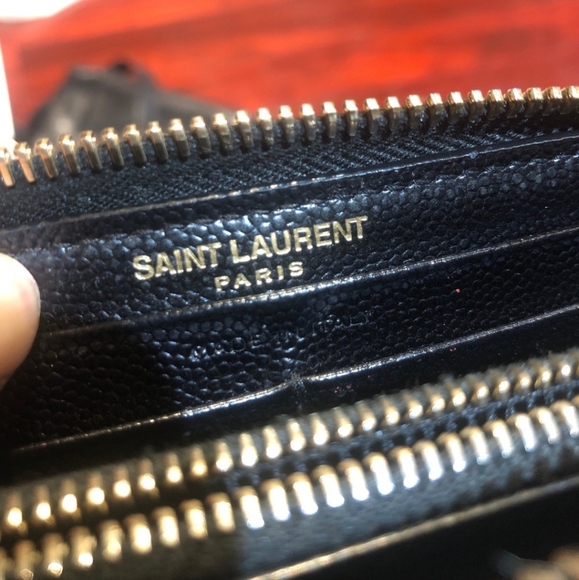 Saunt Laurent YSL Monogram Zip Around Wallet Black - Picture 4 of 14